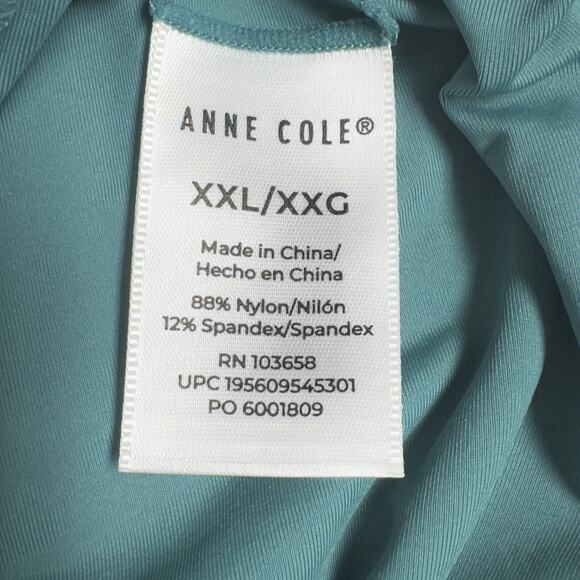 Anne Cole 3 Way Convertible High Waist Shirred Swim Bottom Ocean Green Size XXL - Picture 5 of 10